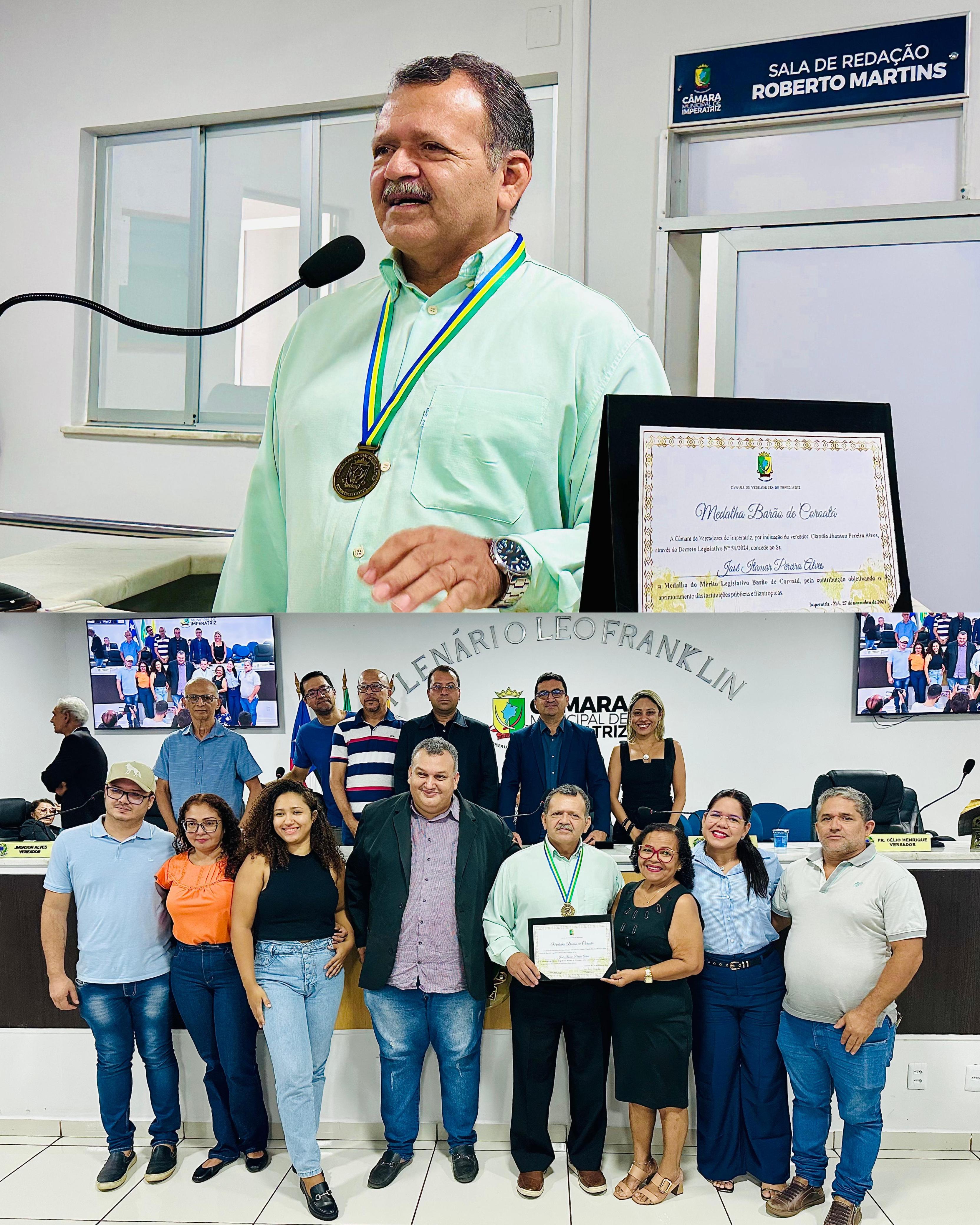 Vereador Jhonson Alves entrega homenagens durante a sessão desta quinta-feira